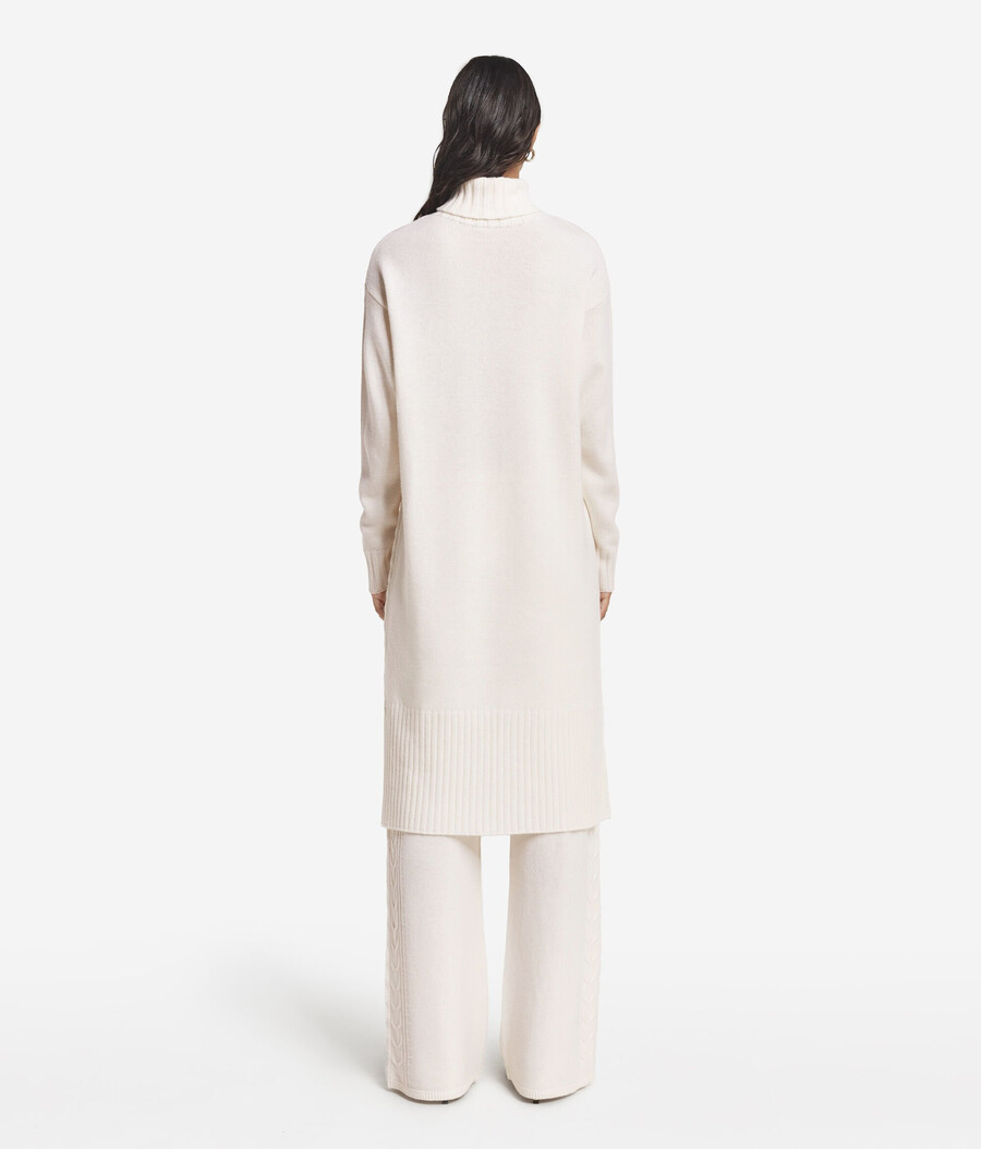 vestido de cachemira ultrasuave con punto trenzado