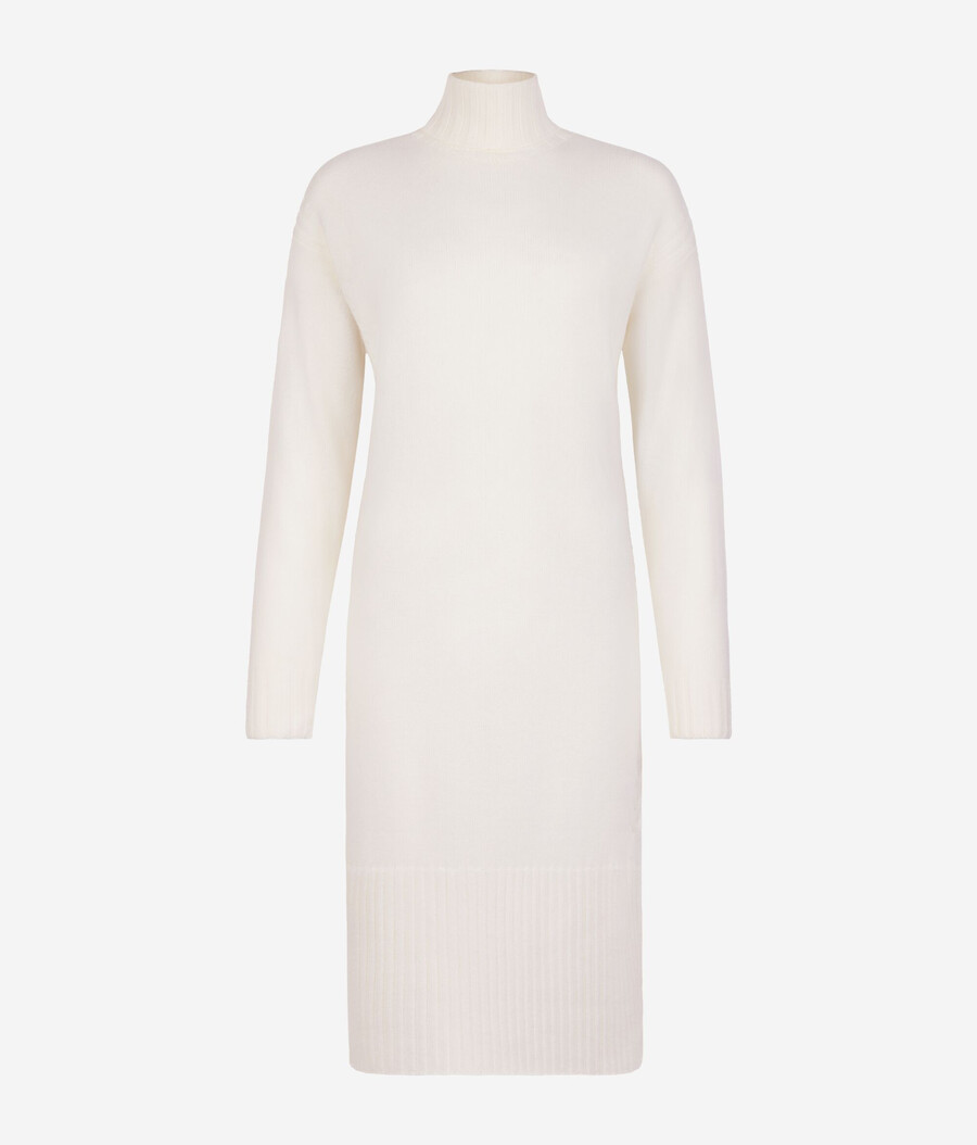 vestido de cachemira ultrasuave con punto trenzado