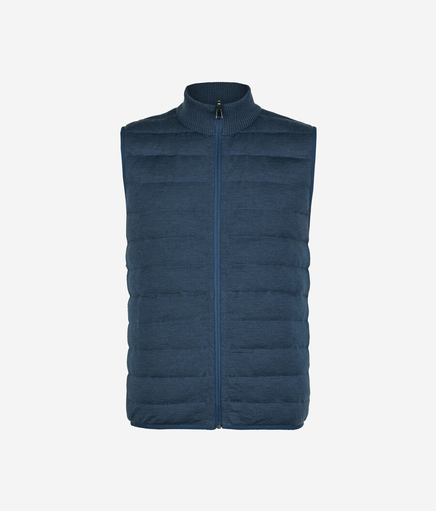 chaleco reversible de plumón y cachemira