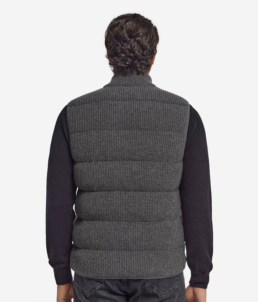 chaleco reversible de plumón y cachemira