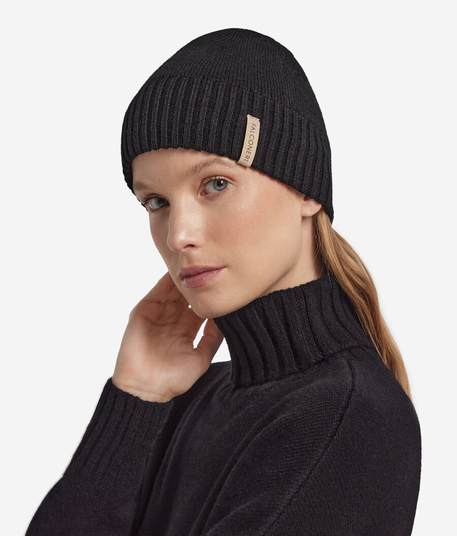 gorro de cachemira ultrasuave con doble canalé