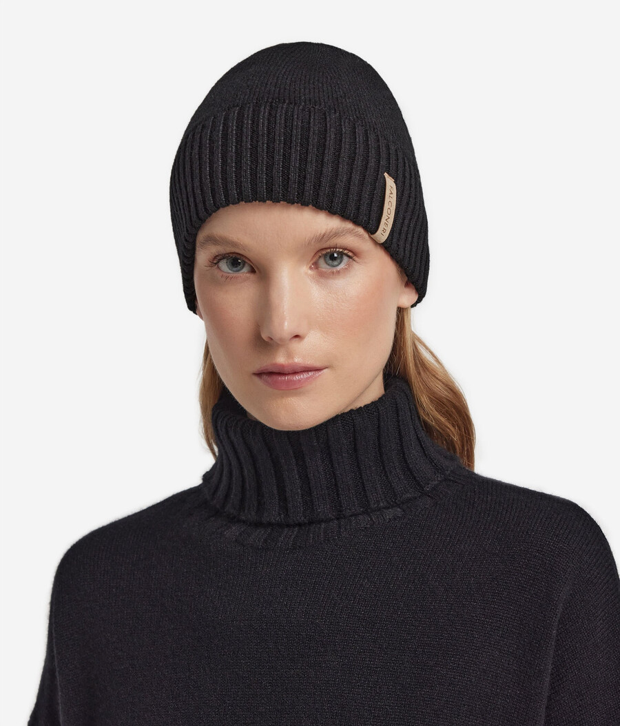 gorro de cachemira ultrasuave con doble canalé