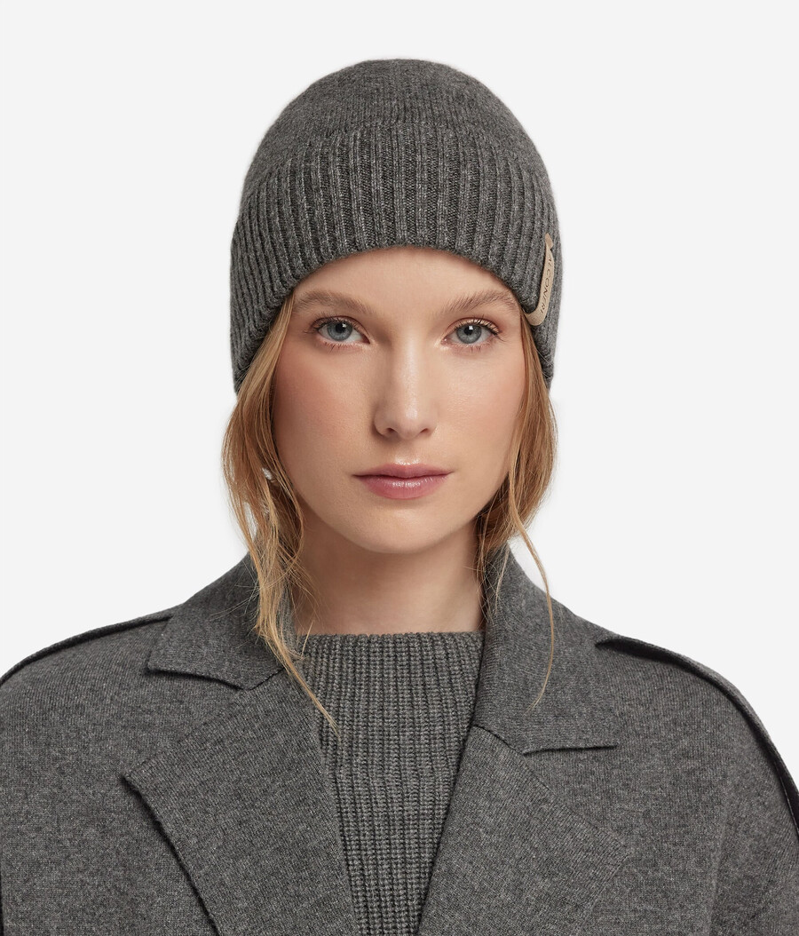 gorro de cachemira ultrasuave con doble canalé