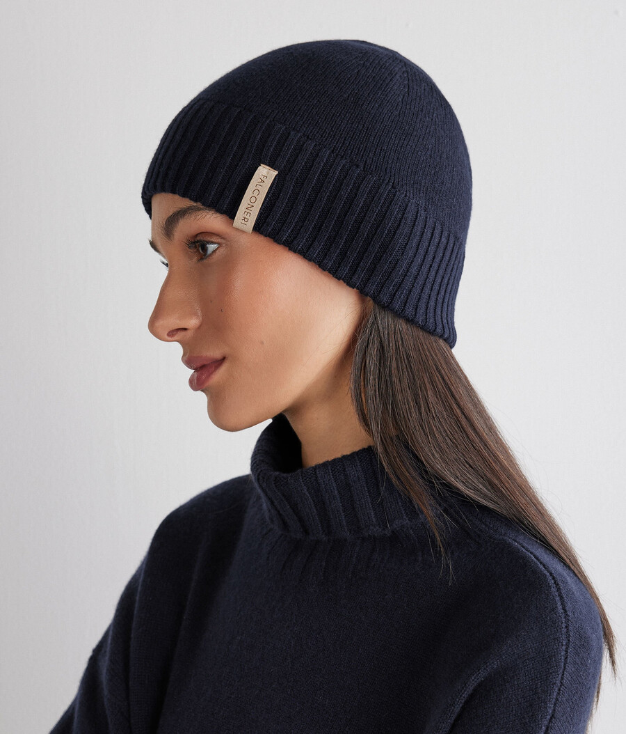 gorro de cachemira ultrasuave con doble canalé
