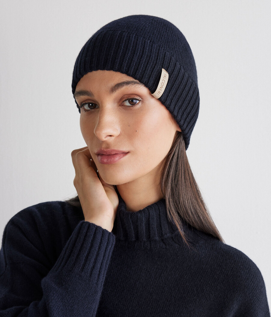 gorro de cachemira ultrasuave con doble canalé