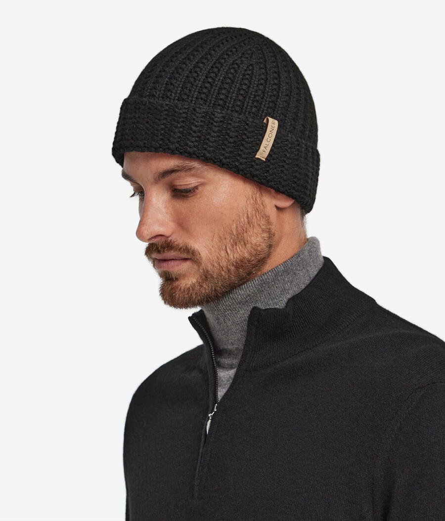 gorro de cachemira acanalado