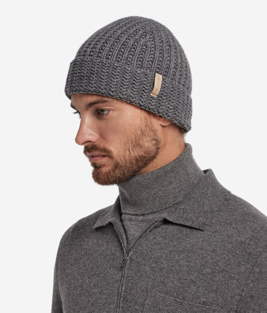 gorro de cachemira acanalado