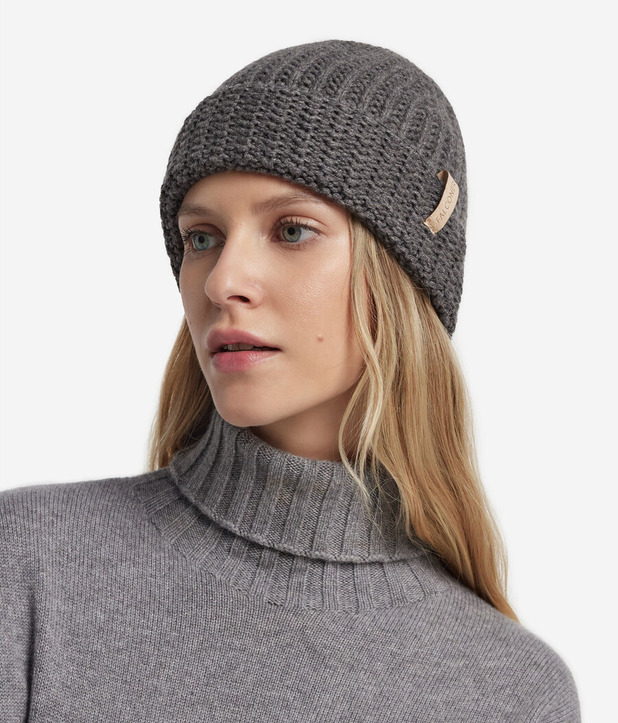 gorro de cachemira acanalado
