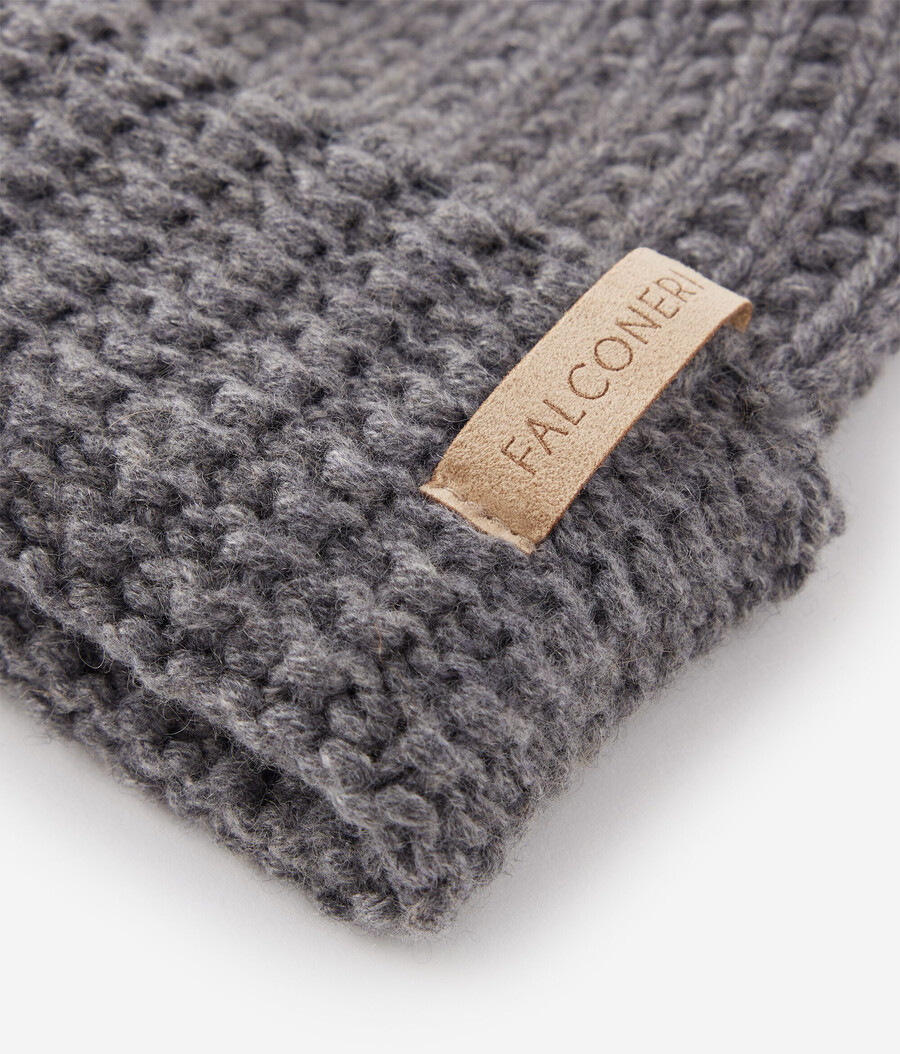 gorro de cachemira acanalado