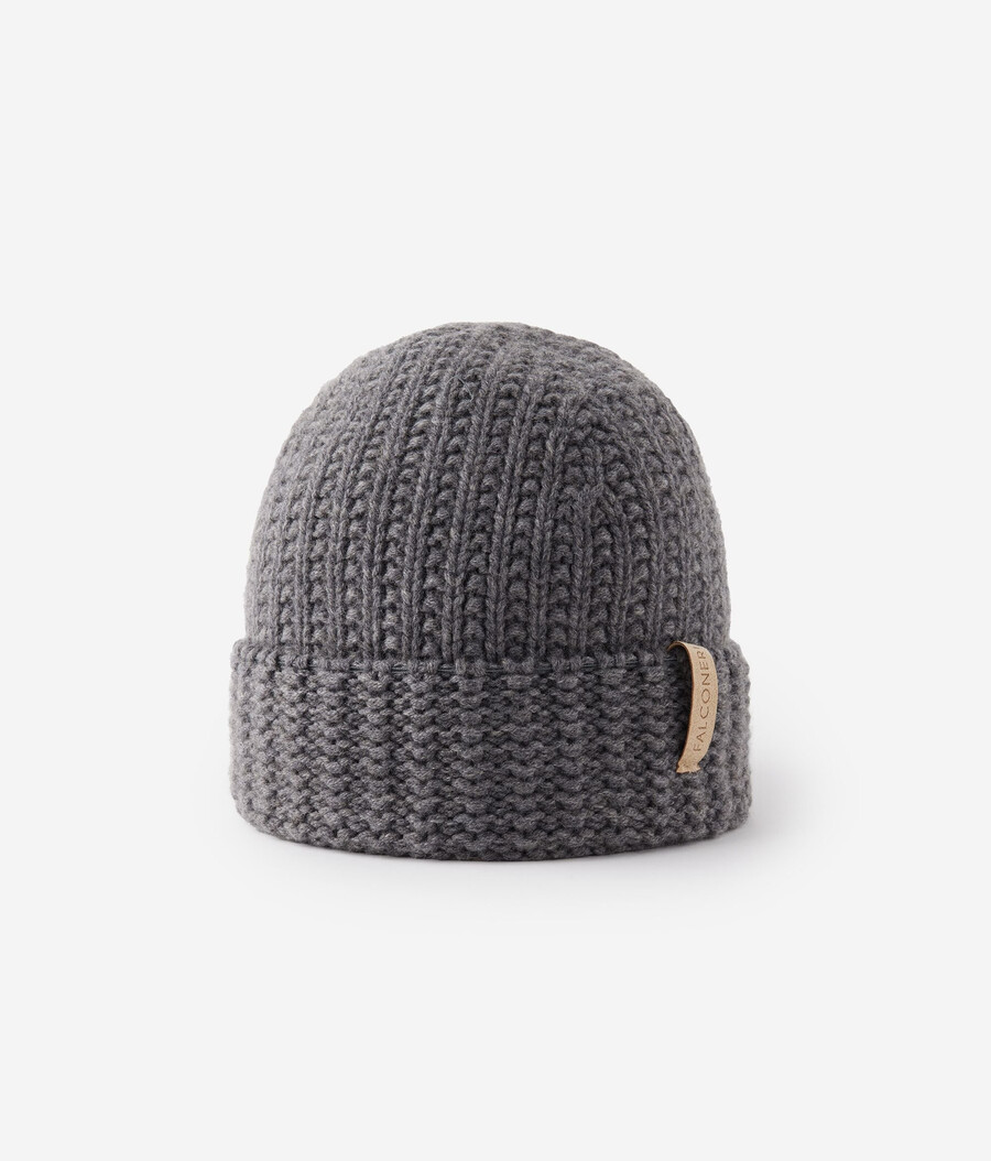 gorro de cachemira acanalado