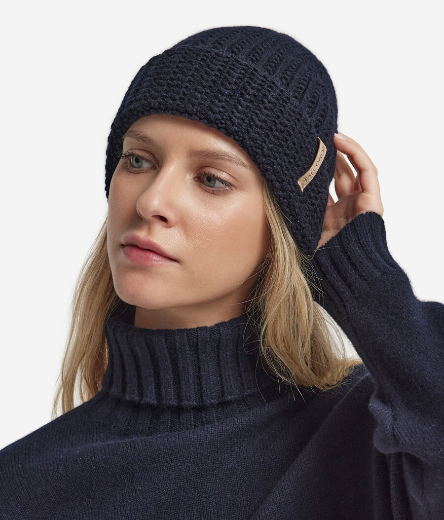 gorro de cachemira acanalado