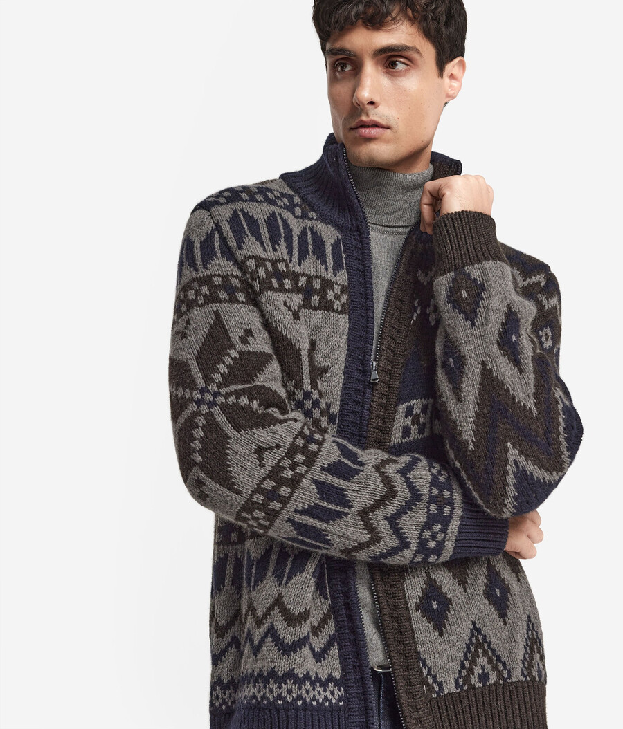 cárdigan de cachemira jacquard