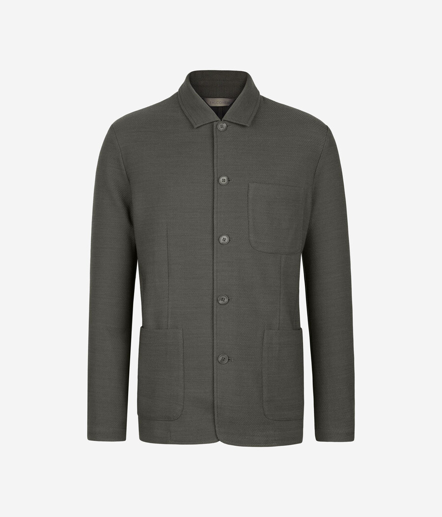 chaqueta de lana con solapas