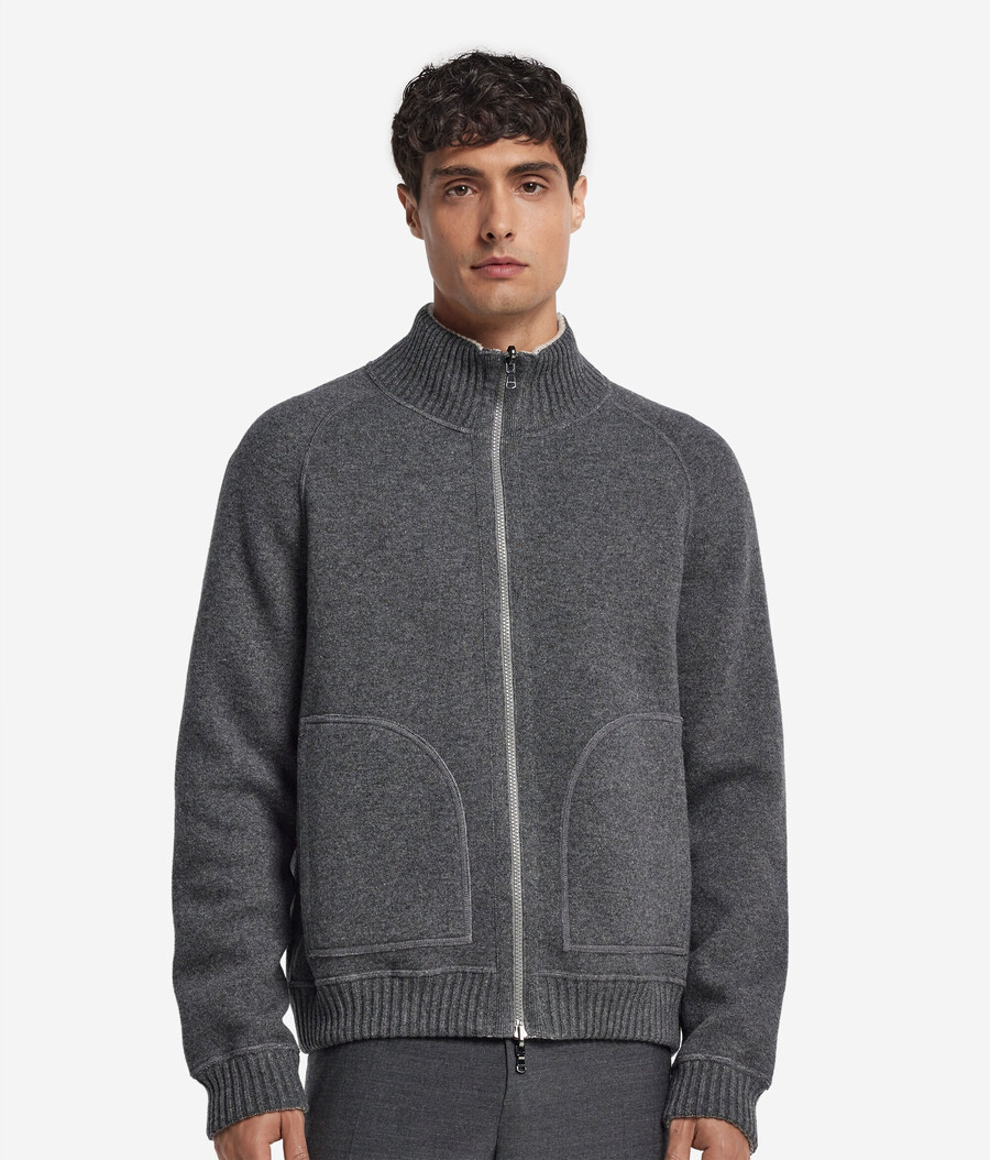 chaqueta bomber reversible de cachemira ultrasuave