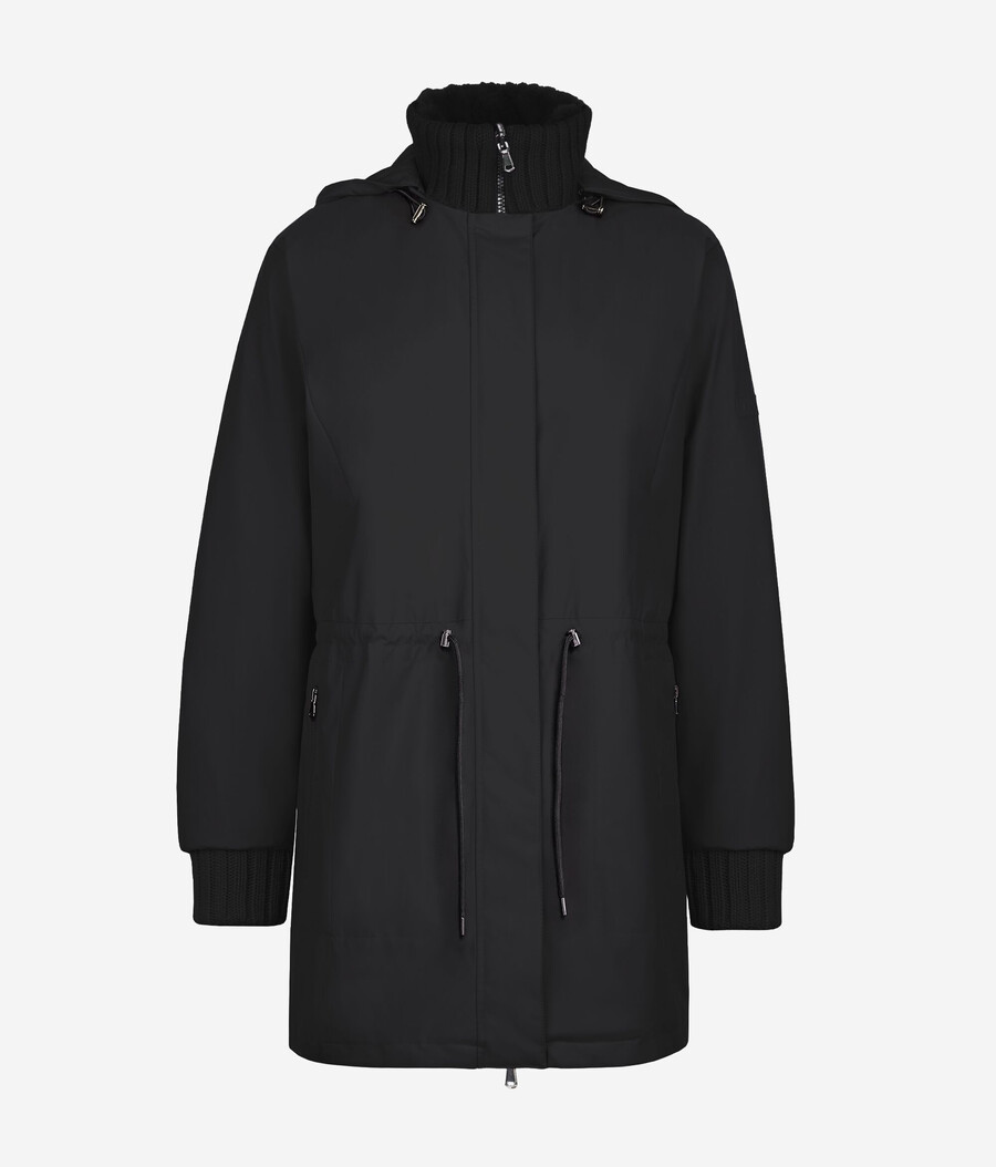 chaqueta técnica reversible con forro de piel de conejo