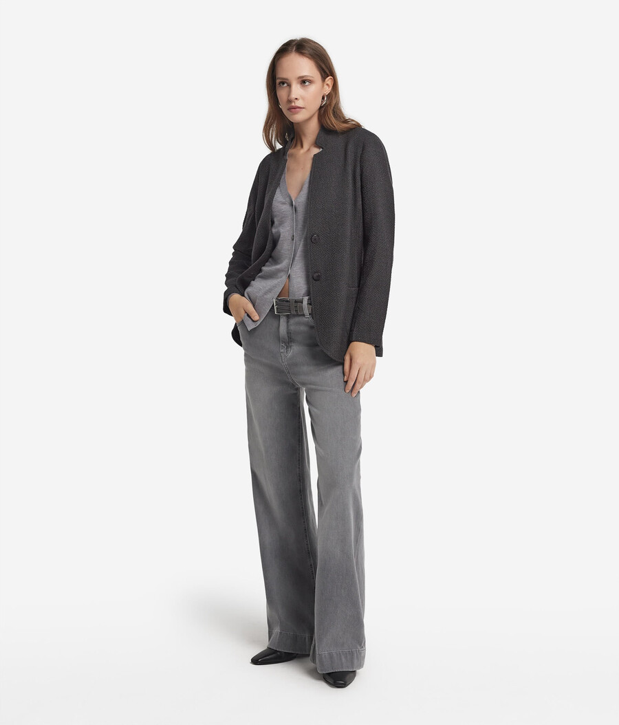 chaqueta mouliné de inspiración masculina
