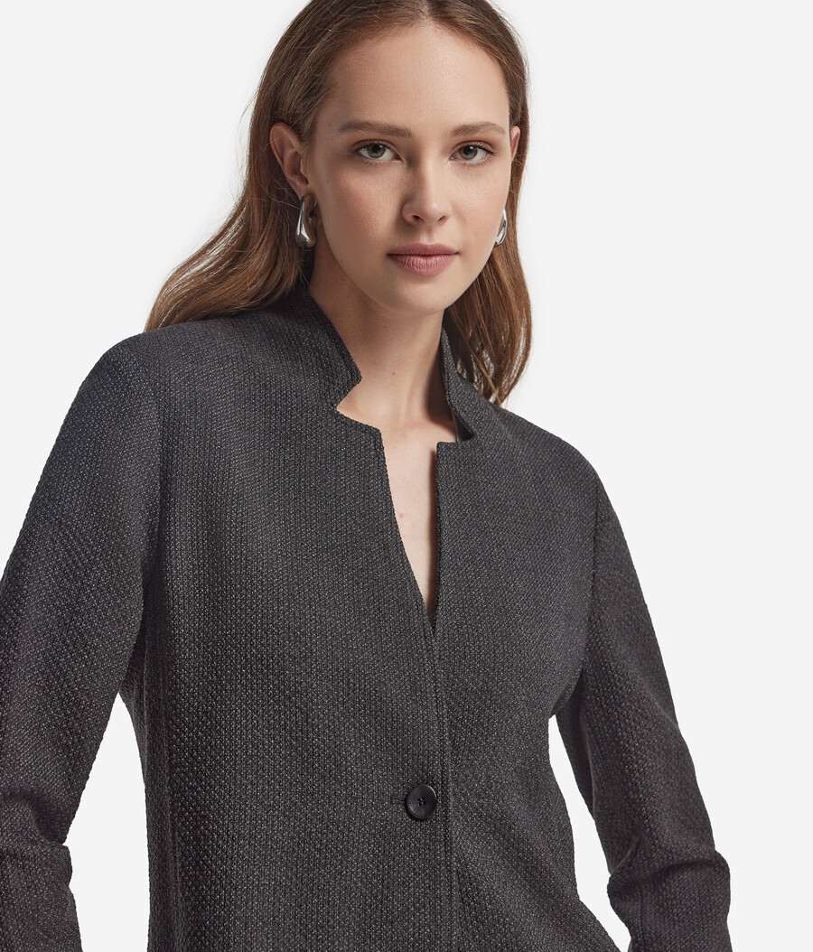 chaqueta mouliné de inspiración masculina