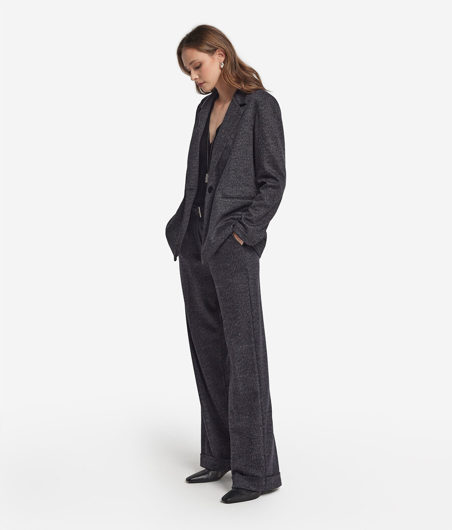 chaqueta de lana de espiga