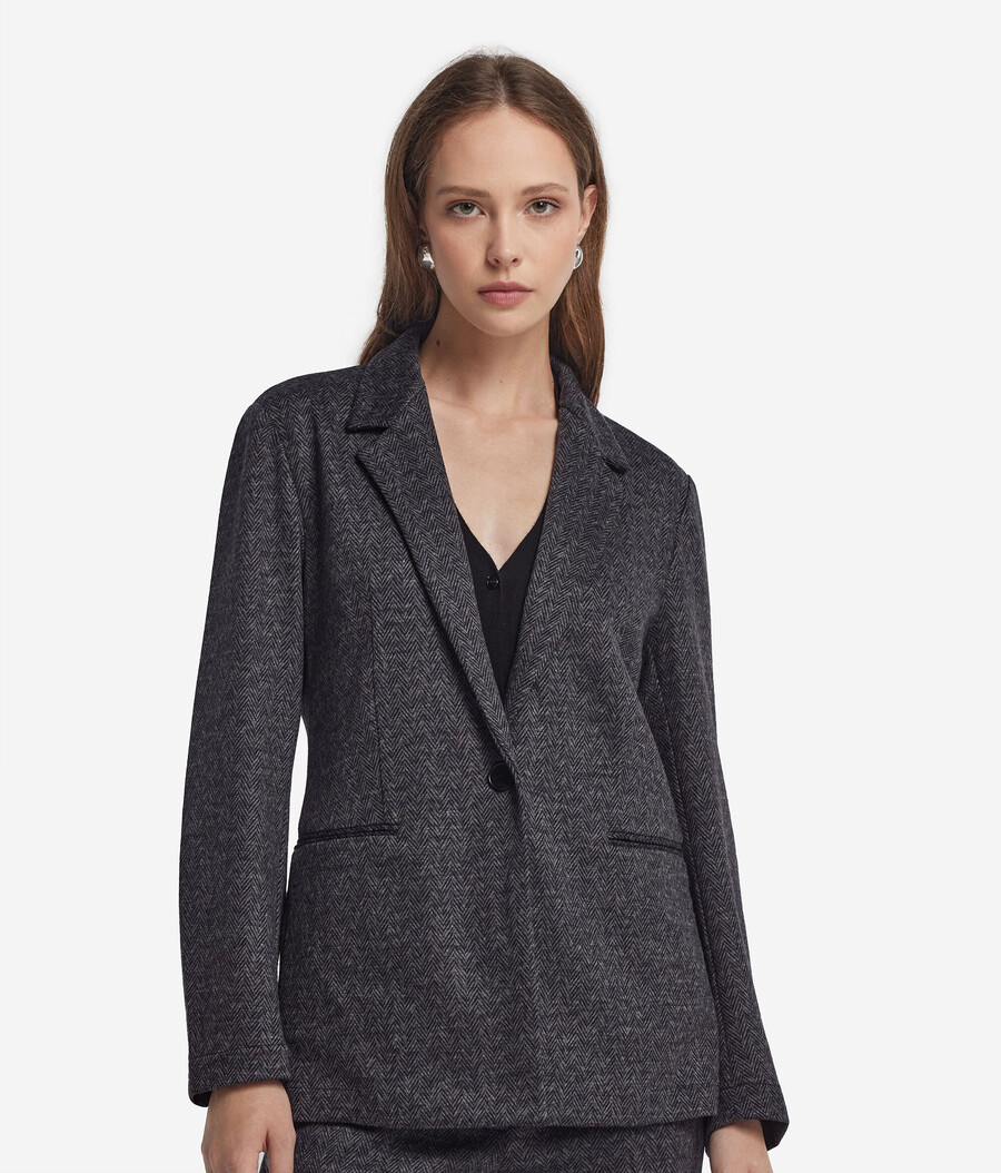 chaqueta de lana de espiga