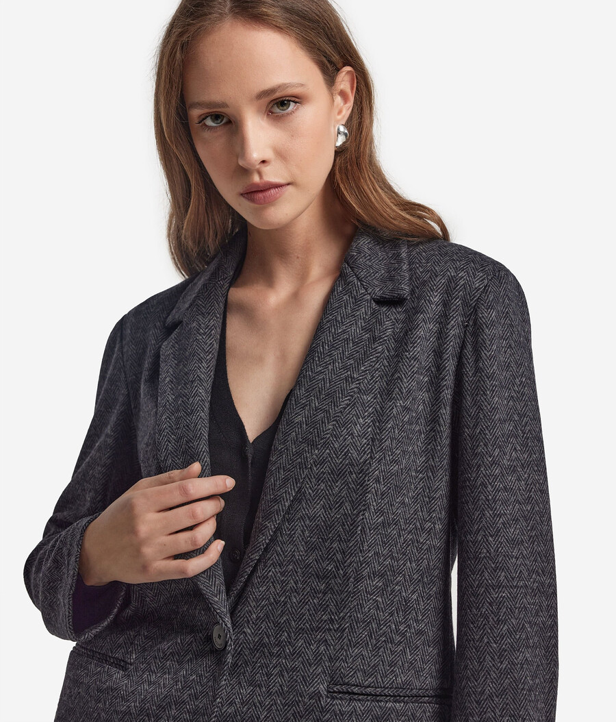 chaqueta de lana de espiga