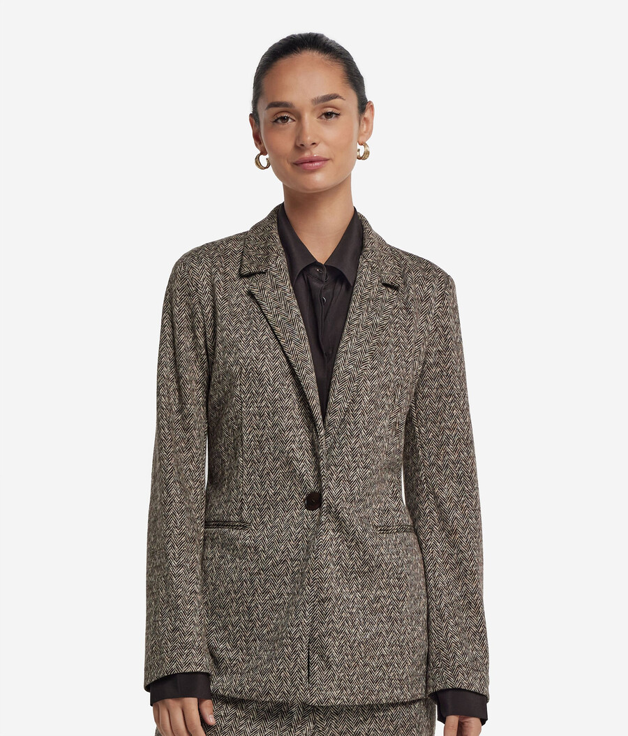 chaqueta de lana de espiga