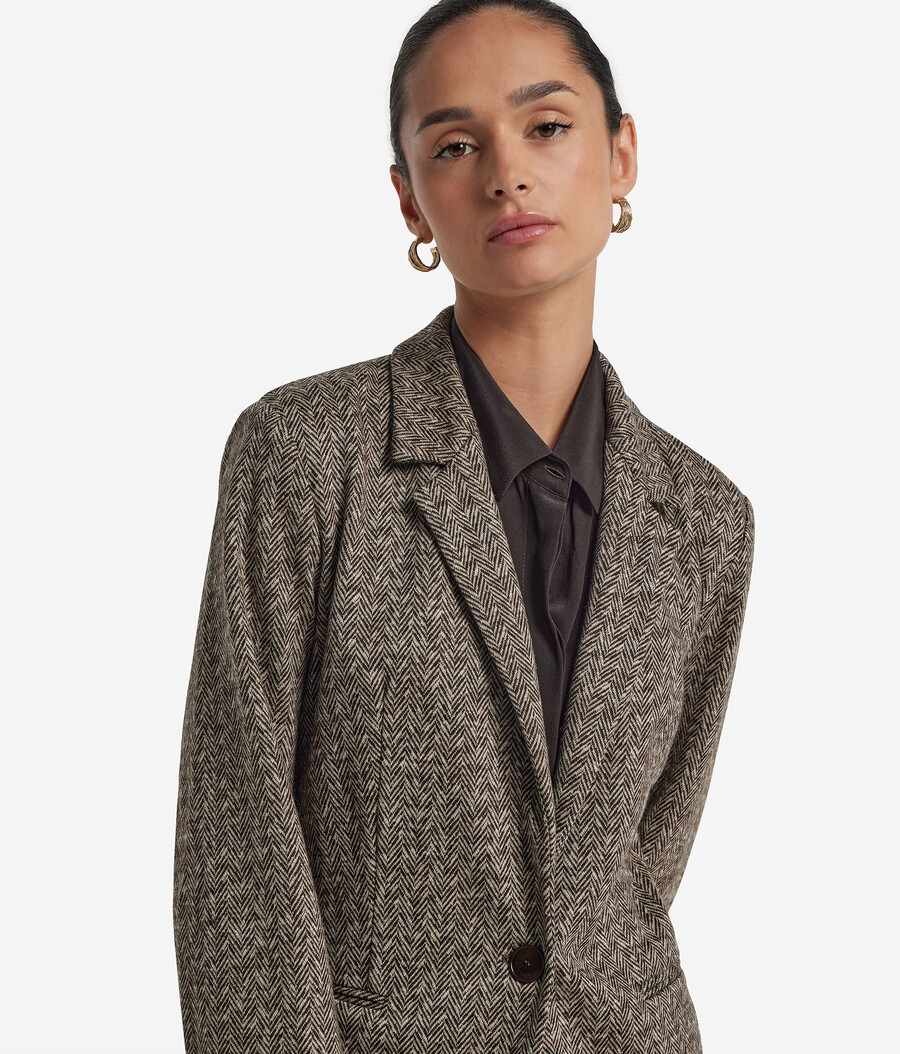 chaqueta de lana de espiga