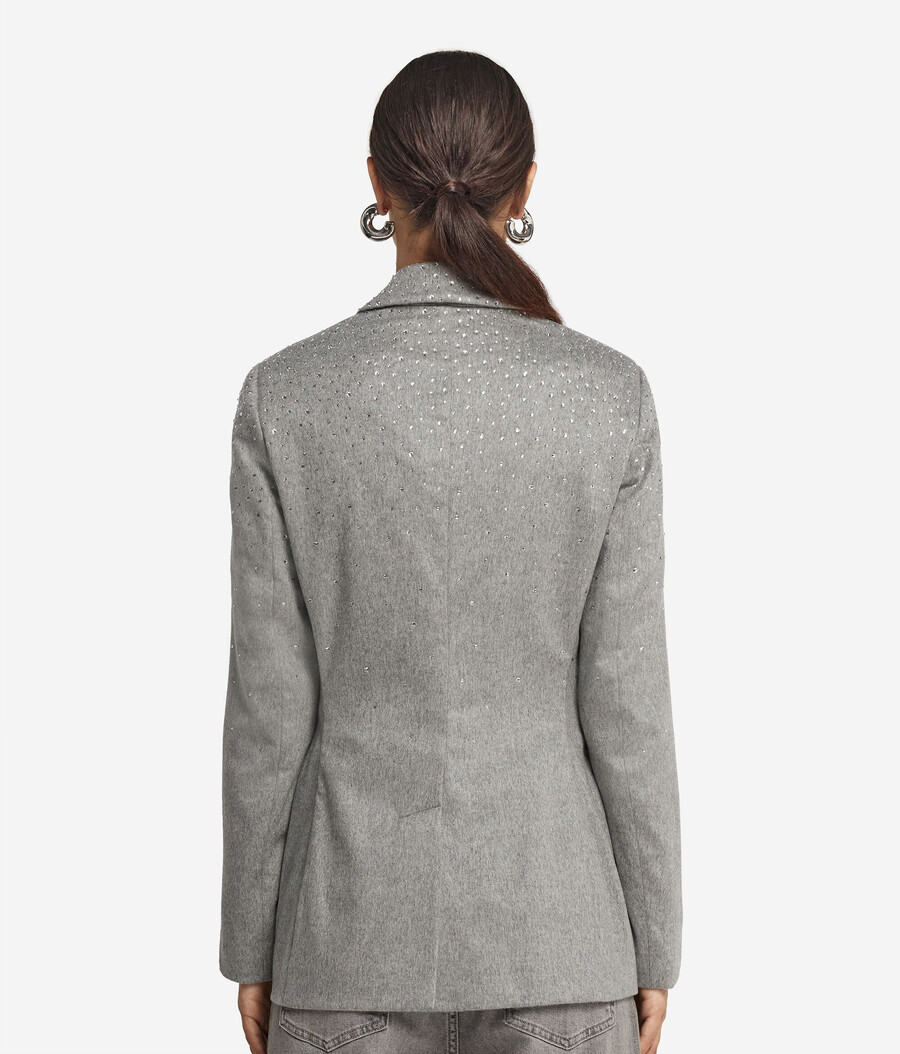 blazer de cachemira con pedrería