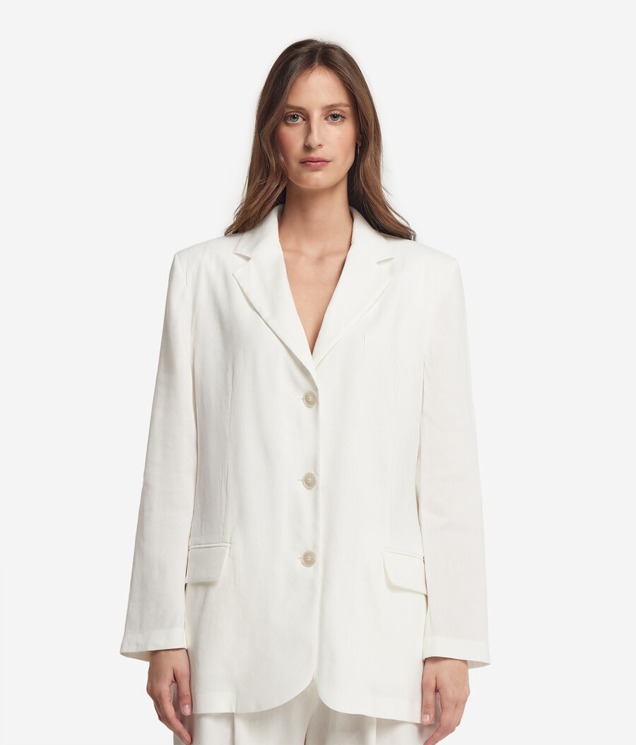 blazer de lino y viscosa