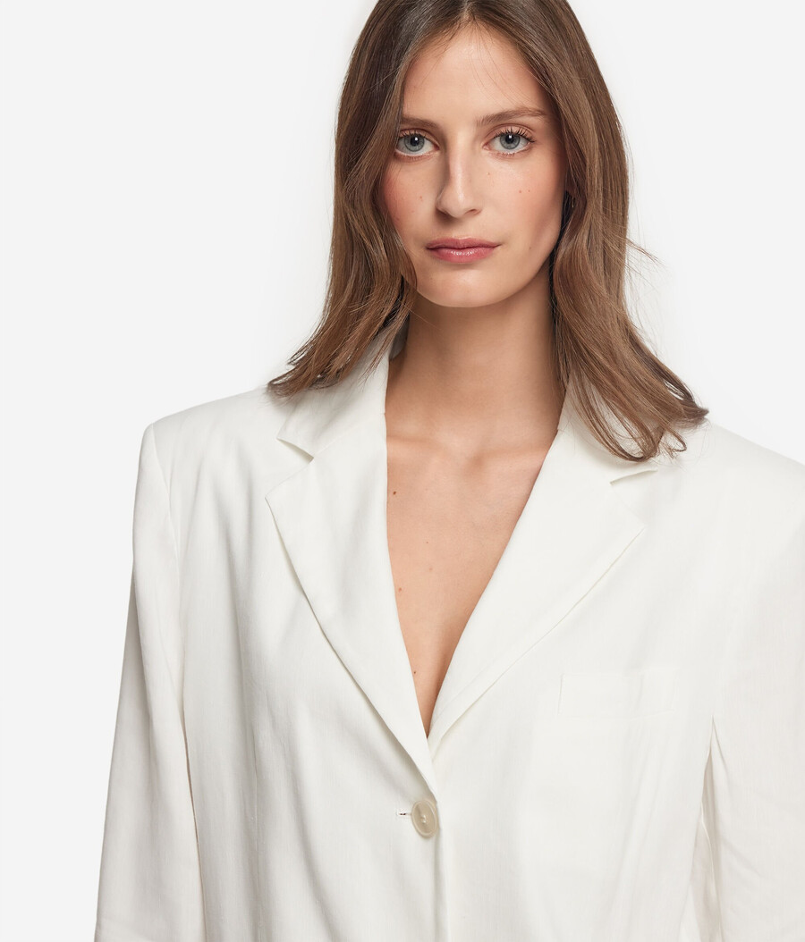 blazer de lino y viscosa