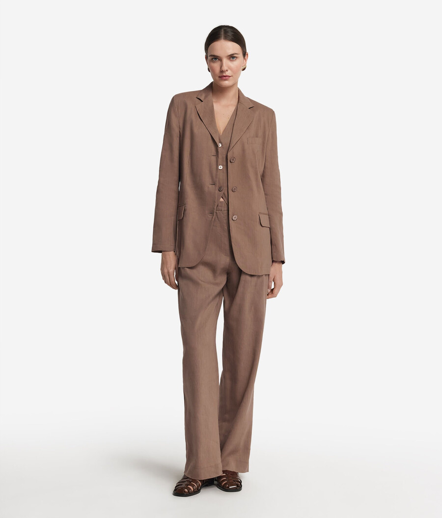 blazer de lino y viscosa