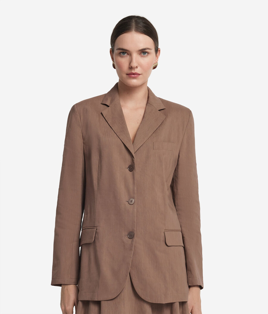blazer de lino y viscosa