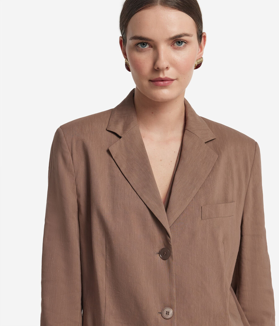 blazer de lino y viscosa