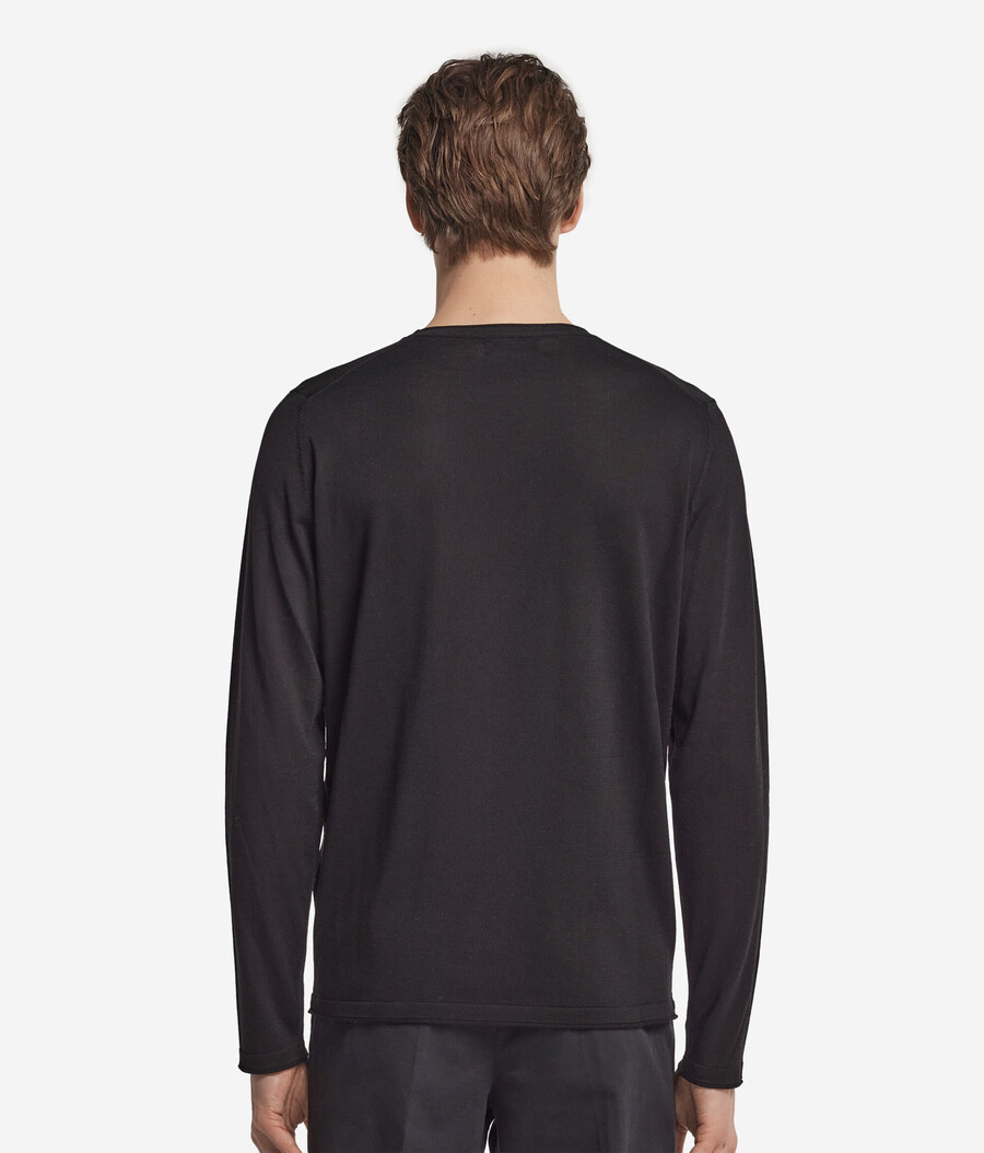jersey de seda y algodón con cuello redondo