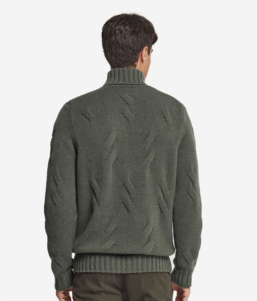 jersey de cuello alto de cachemira con estampado de ochos