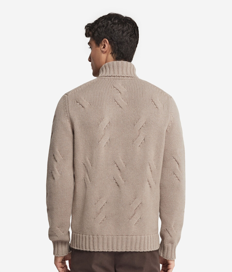 jersey de cuello alto de cachemira con estampado de ochos
