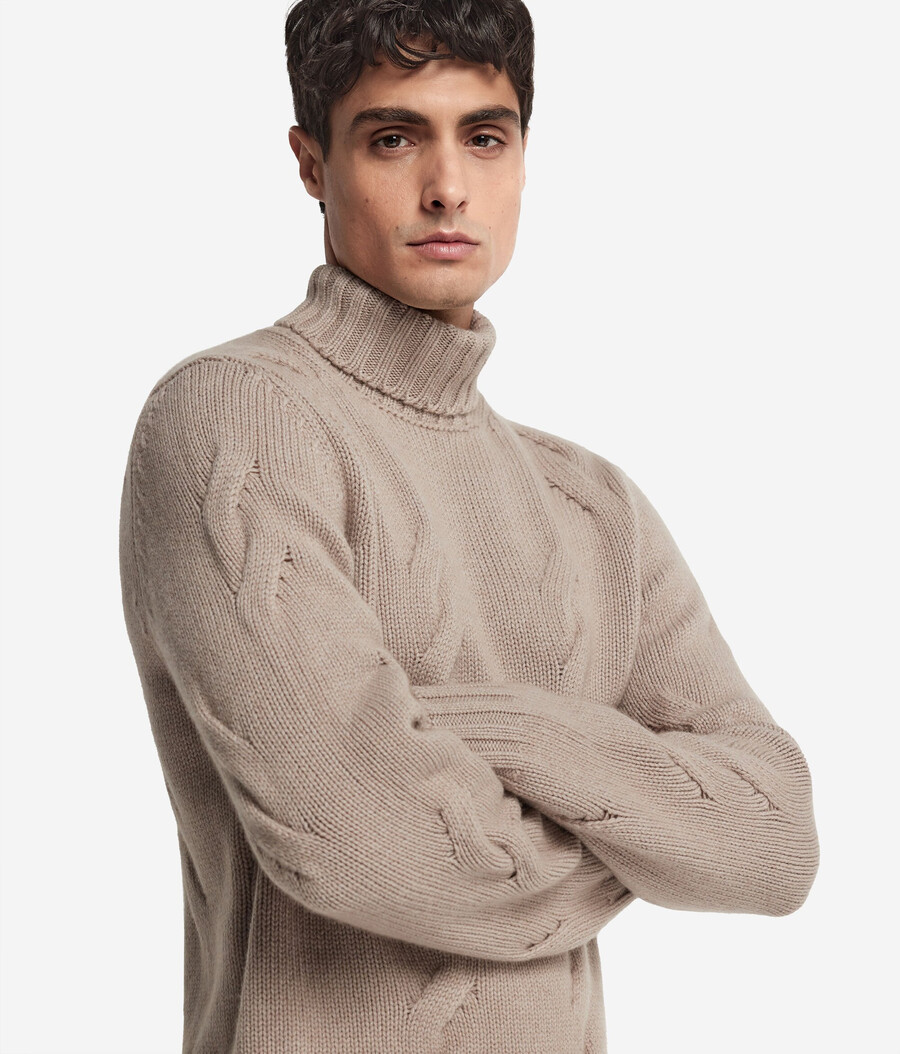 jersey de cuello alto de cachemira con estampado de ochos
