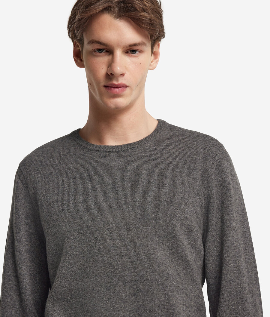 jersey de cuello redondo de cachemira ultrasuave