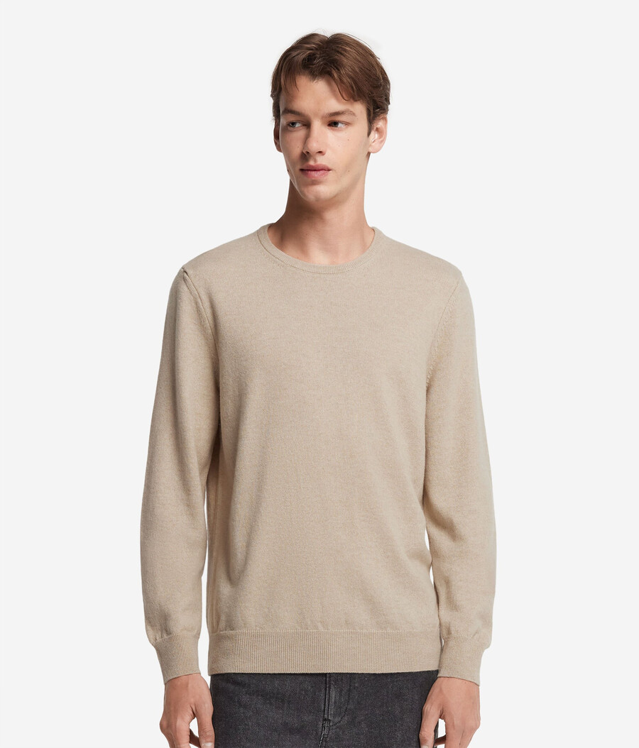 jersey de cuello redondo de cachemira ultrasuave