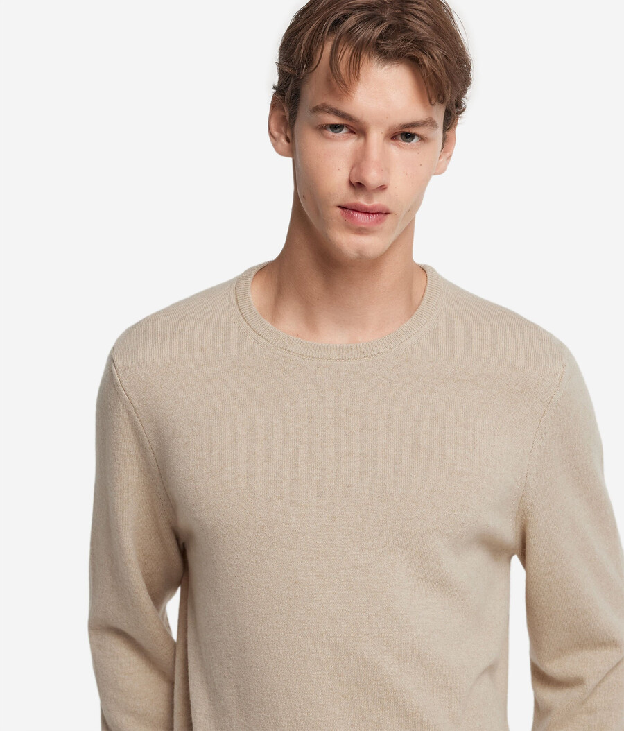 jersey de cuello redondo de cachemira ultrasuave