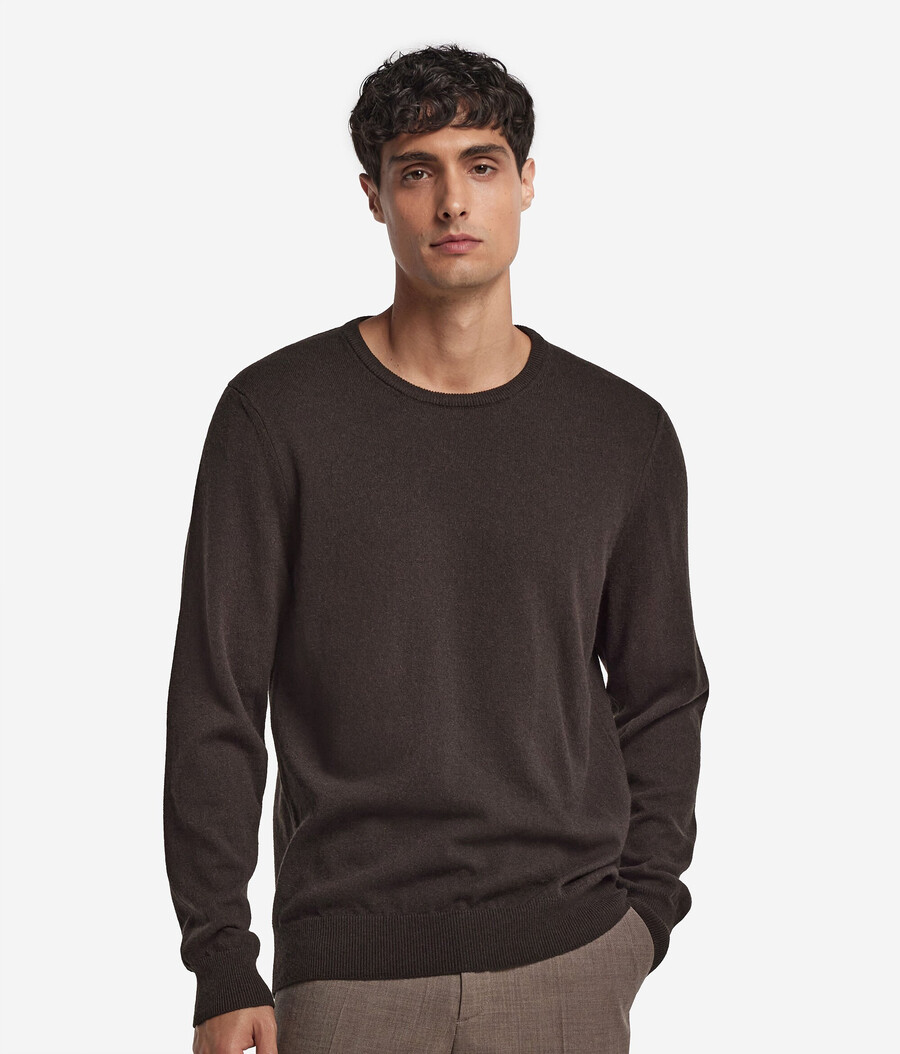 jersey de cuello redondo de cachemira ultrasuave