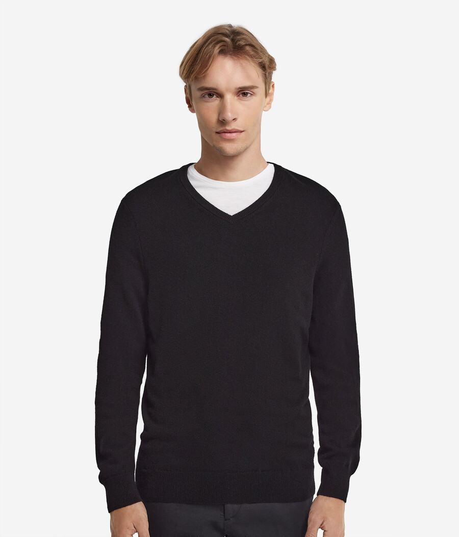 jersey de cachemira ultrasuave con cuello en v
