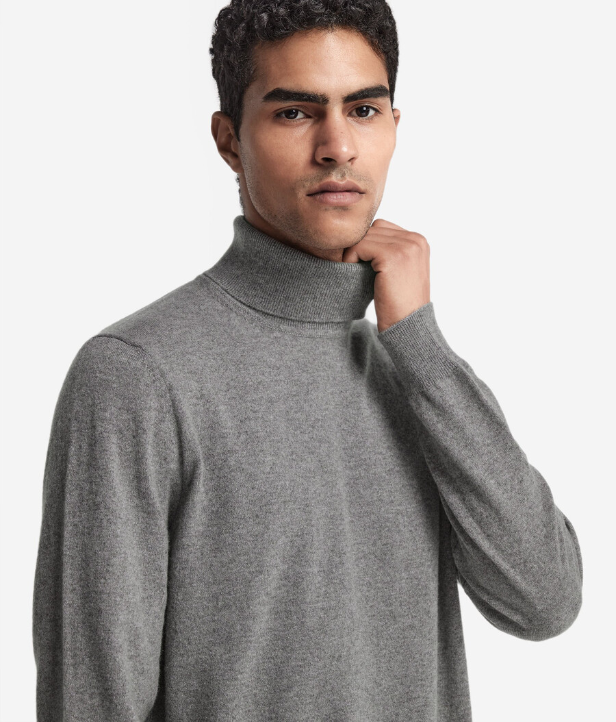 suéter de cuello alto de cachemira ultrasuave