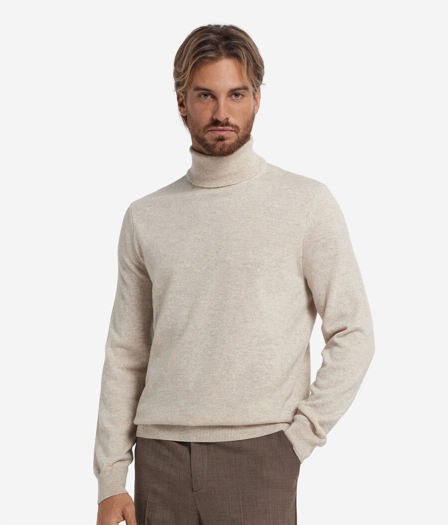 suéter de cuello alto de cachemira ultrasuave