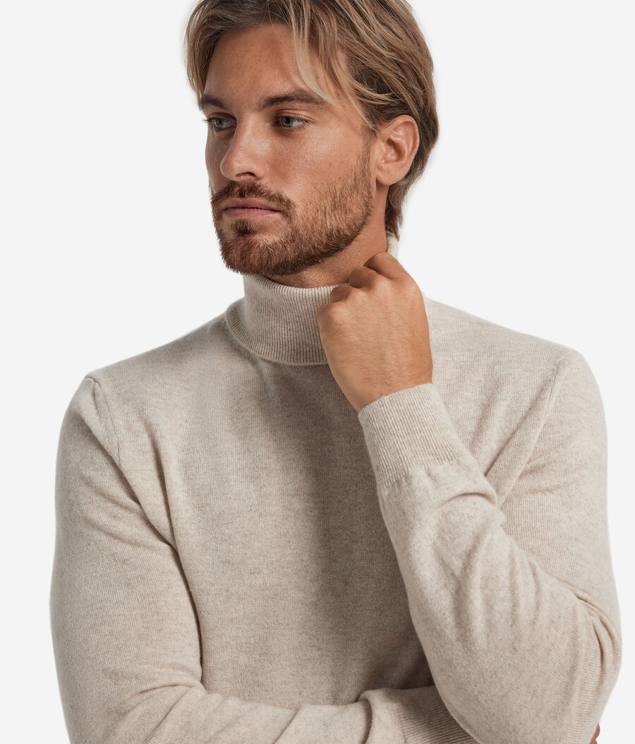 suéter de cuello alto de cachemira ultrasuave