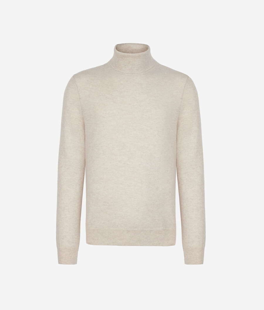 suéter de cuello alto de cachemira ultrasuave