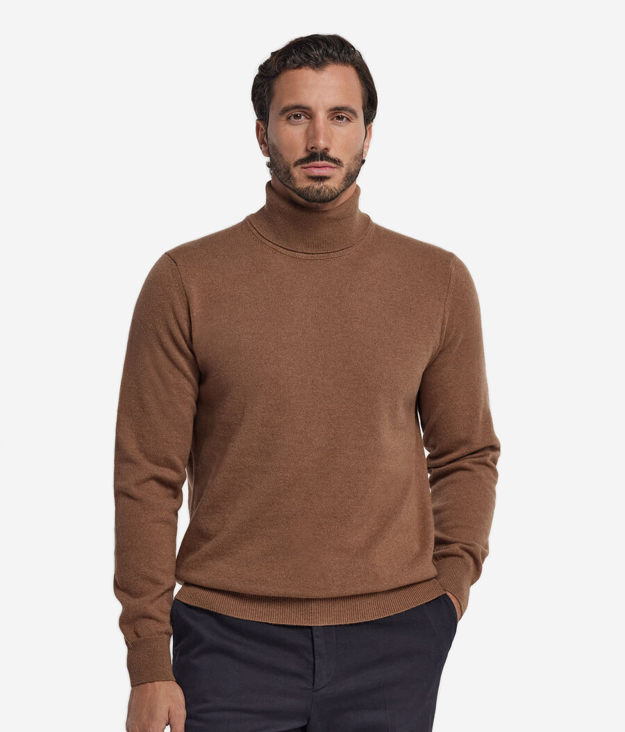 suéter de cuello alto de cachemira ultrasuave