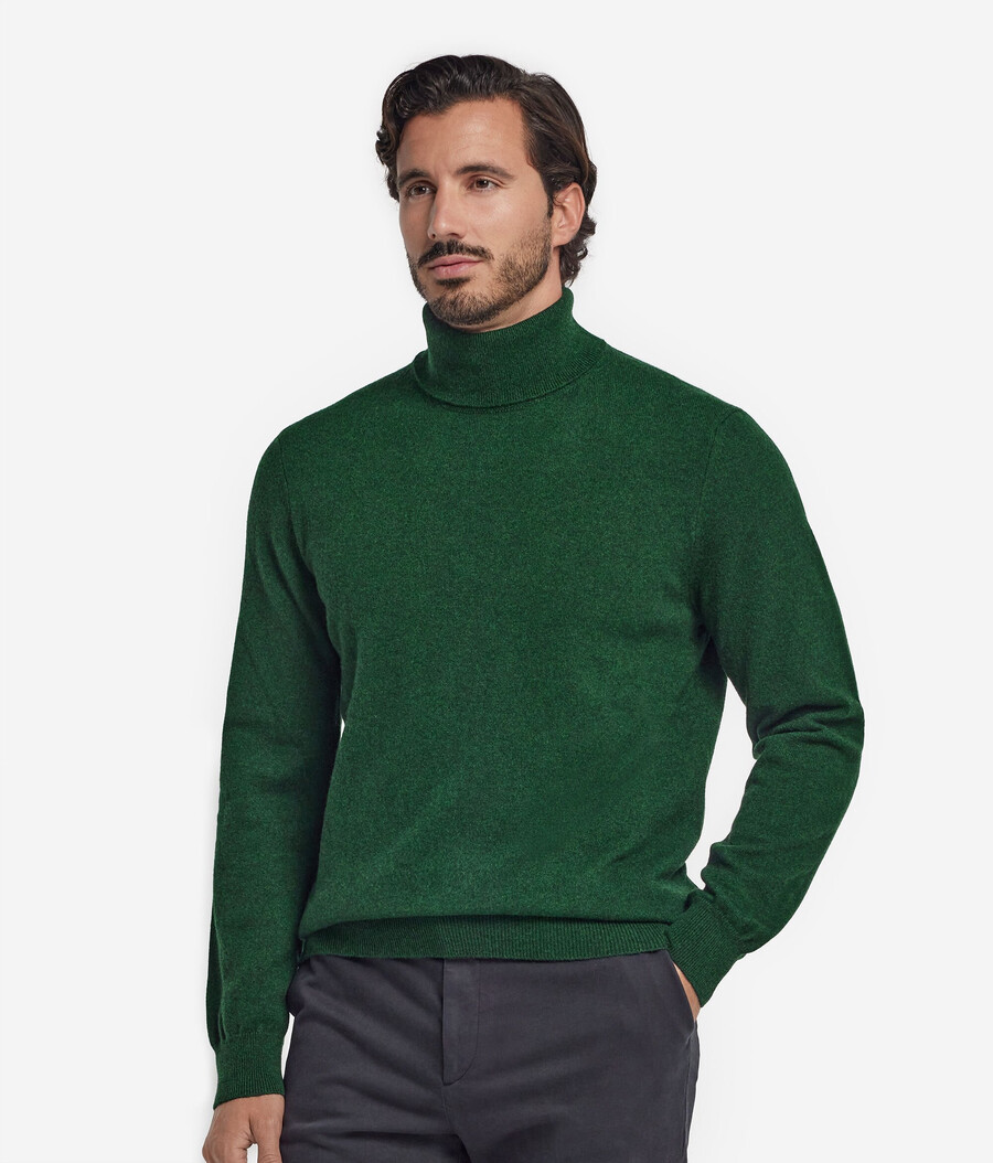 suéter de cuello alto de cachemira ultrasuave