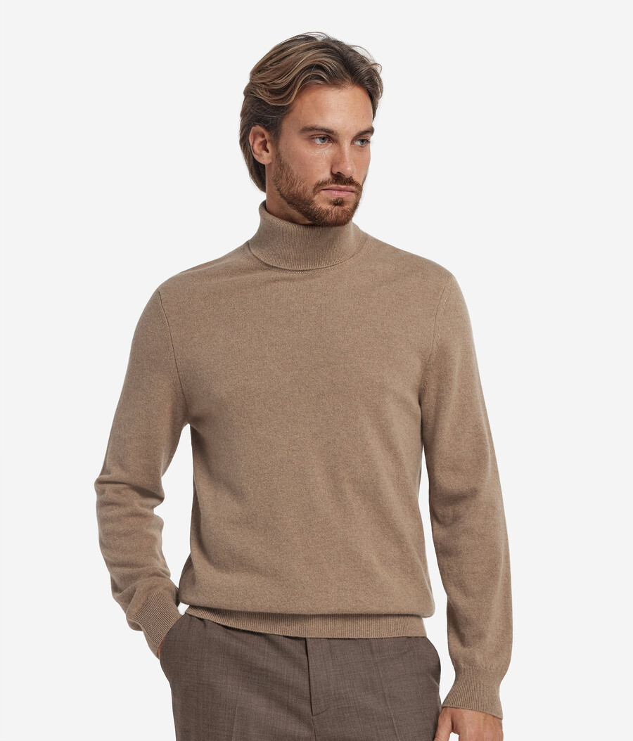 suéter de cuello alto de cachemira ultrasuave