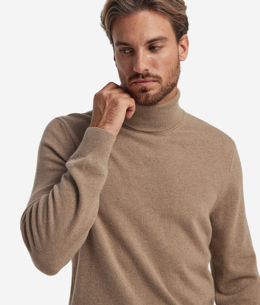 suéter de cuello alto de cachemira ultrasuave