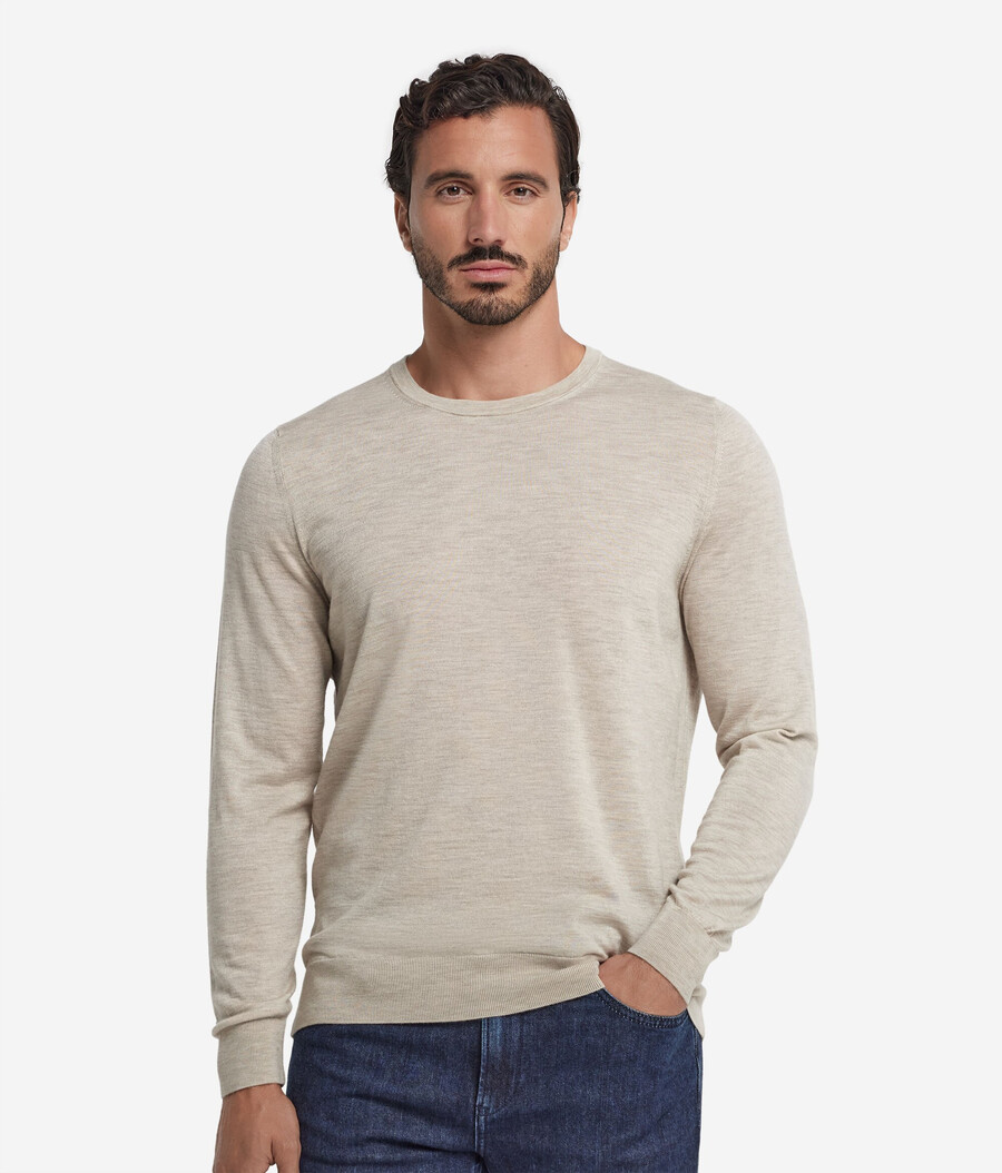 jersey de cachemira ultrafina con cuello redondo